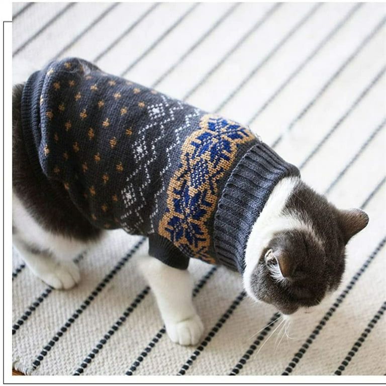 Dog Sweater Pet Cat Puppy Princess Dress Winter Warm Coat Classic Knit  Clothes