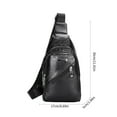 thumbnail image 3 of Vikakiooze Men's Soft Leather Chest Bag - Stylish One-Shoulder Bag - Waterproofing Casual Business Crossbody Sling Bag, 3 of 9