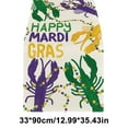 thumbnail image 3 of Qinghuai Mardi Gras Mask Purple Green Table Runner, Carnival New Orleans Masquerade Home Kitchen Decor, Seasonal Brazil Festival Indoor Outdoor Dining Decoration Holiday Party Supply, 3 of 6