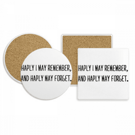 

Poetry Quote Haply I May Remember Coaster Cup Mug Holder Absorbent Stone Cork Base Set