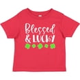 thumbnail image 3 of Inktastic Blessed and Lucky 4 Leaf Clovers St. Patrick's Day Boys or Girls Baby T-Shirt, 3 of 5