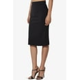 thumbnail image 3 of Jupe Crayon Midi Élastique Taille Haute Extensible pour Femmes PLUS Bureau, 3 of 7