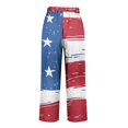 thumbnail image 4 of HEILAU 4th of July Pants for Women Independence Day American Flag Wide Leg Patriotic Elastic Waist Red White And Blue With Pockets Linen Pants, 4 of 5