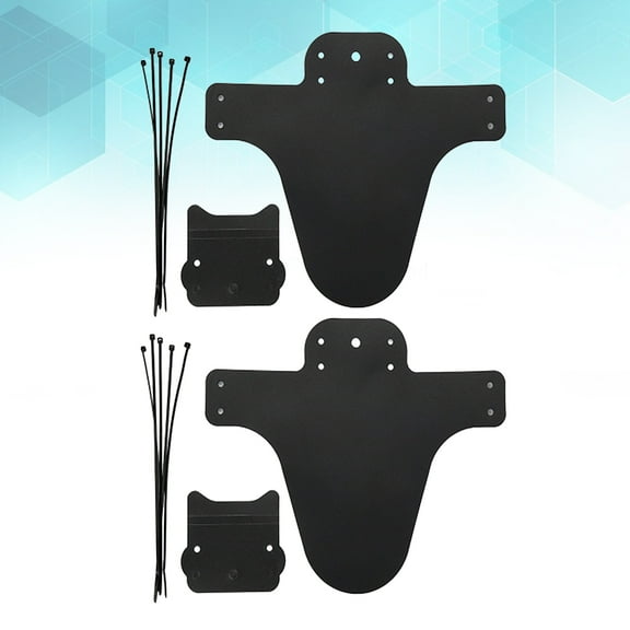 Worgeous 2 Sets Mud Guards for Mountain Bike Front and Rear Mudguard Water Black