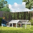 thumbnail image 2 of Pawhut Chicken Run Large Chicken Coop with Nesting Box, White, 2 of 10