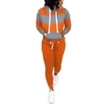 thumbnail image 4 of 2 Piece Outfits for Women Jogging Suits Tracksuit Sweatsuit Lounge Set Hoodie Sweatshirt Pant Sets Orange Gray S, 4 of 5