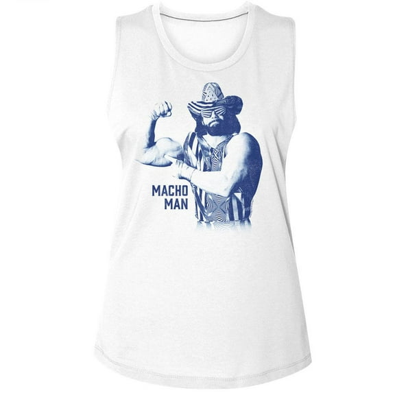 Macho Man Mono White Women's Muscle Tank Top T-Shirt