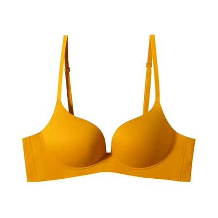 Ramiter Lingerie for Women Sexy Naughty Dry Running Underwear Woman Shockproof Size Large with String Bras Quick Fitness M Yellow