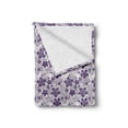 thumbnail image 2 of Floral Soft Flannel Fleece Throw Blanket, Graphic Abstract Gardening Theme with Petals and Curves, Cozy Plush for Indoor and Outdoor Use, 50" x 60", Purple Grey Purple, by Ambesonne, 2 of 6