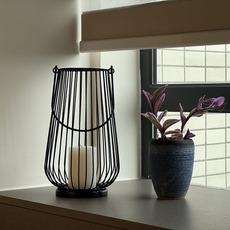 Mainstays Black Metal Wire Candle Lantern, 12-Inch photo 6