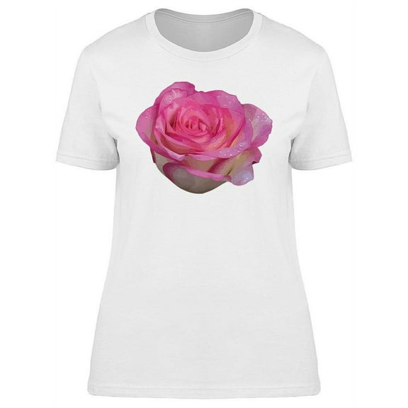 A Beautiful Pink Rose T-Shirt Women -Image by Shutterstock, Female x-Large
