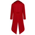 thumbnail image 4 of Queue-de-pie pour Homme Manteau Gothique Long Uniforme de Smoking Costume d'Halloween - Rouge, TTG, 4 of 7