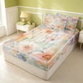thumbnail image 3 of Erosebridal Watercolor Blossom Zipper Twin Comforter Sets with Fitted Sheet and 2 Pillowcases, Chic Flower Zipper Bedding Set, Reversible, Watercolor Blush, Reversible, 3 of 7