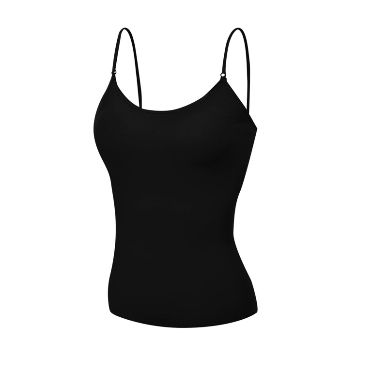 Emmalise Women's Built-in Bra Camisole Tank Top - 3-Pack Wireless Support Cami In Khaki, Size Large