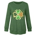 thumbnail image 4 of Xuyuer Women St. Patrick's Day Sweatshirts Shamrock Shirt Clover Printed Long Sleeve Irish Gift Casual Loose Fit Tops Hooded Sweatshirt, 4 of 6