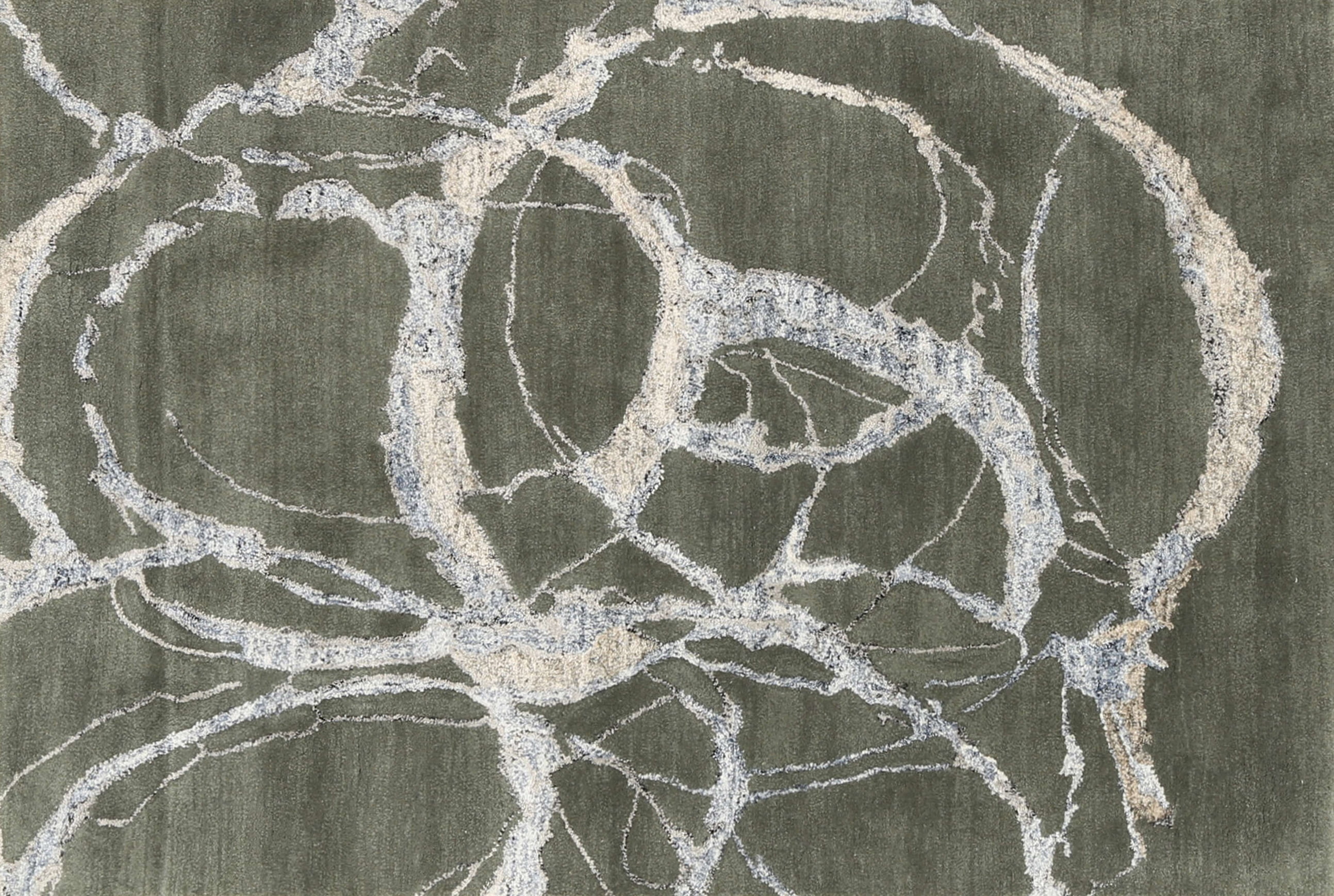 Ahgly Company Machine Washable Indoor Rectangle Contemporary Dark Olive