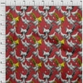 thumbnail image 4 of oneOone Cotton Cambric Red Fabric Rooster Cock Craft Projects Decor Fabric Printed By The Yard 42 Inch Wide-22, 4 of 6
