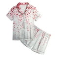 thumbnail image 4 of Godom Little Girls Pajama Button Down Satin Sleepwear Nighty Silky Lounge 2 Piece Nightwear, 4 of 4
