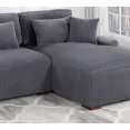 thumbnail image 6 of Dark Gray Corduroy 2pc XL-Sectional Sofa Living Room Set LAF Sofa and RAF Chaise Pillows Living Room, 6 of 8