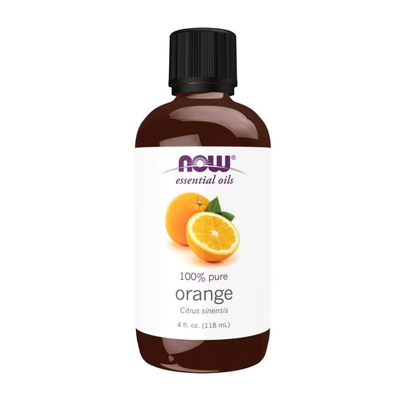 NOW Essential Oils, Orange Oil, Cold Pressed, 100% Pure, Vegan, Child Resistant Cap, 4-Ounce