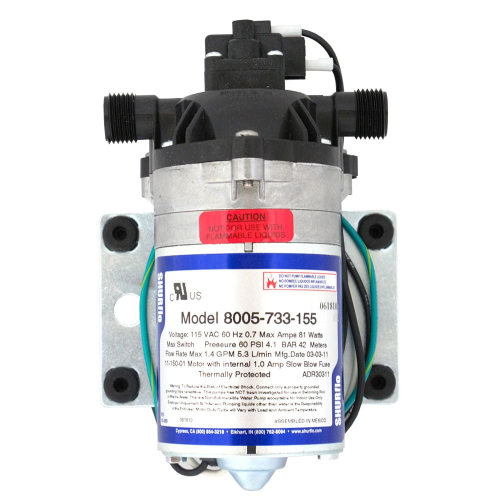 1.5gpm 60psi 3/8 FPT 115VAC No Cord for sale online SHURflo 8005-233-236 Demand Pump 