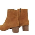 thumbnail image 3 of YDN Women Comfy Round Closed Toe Ankle Bootis Medium Chunky Heels Booties Classic Zipper Pull On Office Shoes Size 8.5 Sandy Brown, 3 of 4