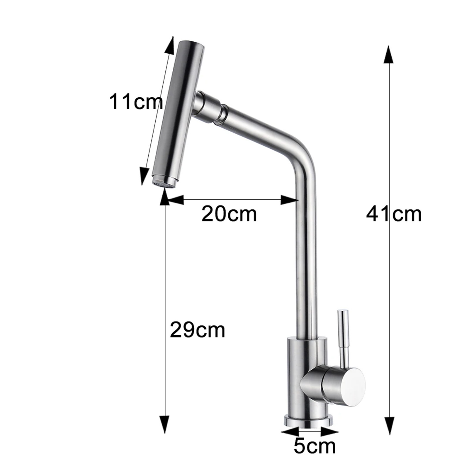 304 Stainless Steel Rotary Kitchen Faucet, Hot And Cold Lead Free Drawing Wash Basin Sink 360 Swivel Mixer ,Easy to Install