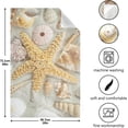 thumbnail image 5 of White Starfish Sandy Beach Tea Towels 4 Pack Summer Theme Kitchen Dish Cloth with Hanging Loop, 18"x28" Lint-Free Absorbent Towel for Kitchen Drying Wiping and Cleaning, 5 of 7
