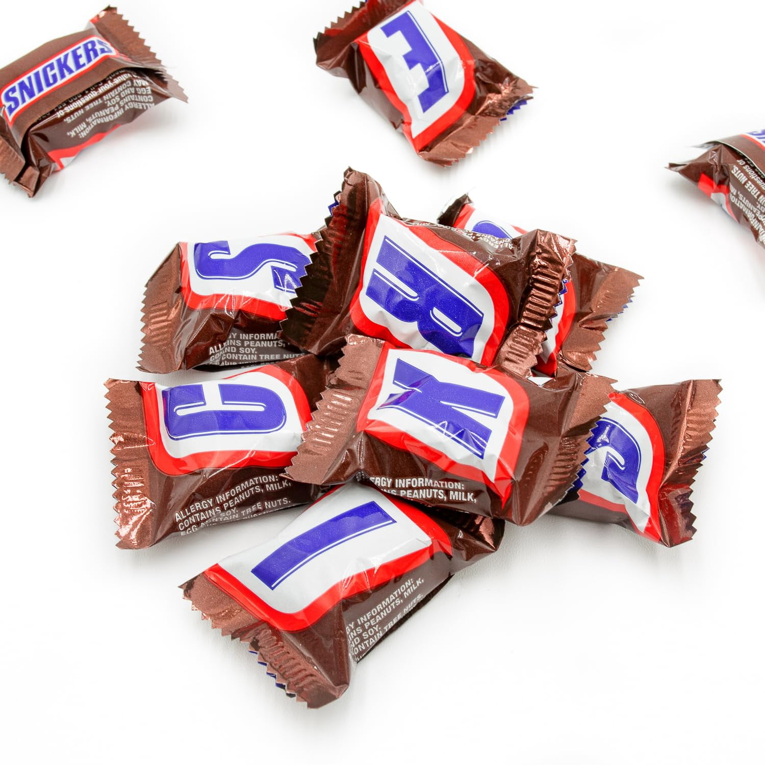 MINIS Milk Chocolate Candy Bars 1 lb – Bulk Bag, Bite Size, Roasted & Nougat & Caramel, Individually Wrapped (55 Pieces)