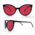 thumbnail image 4 of SA106 Womens Oversized Cat Eye Goth Pop Color Lens Plastic Sunglasses Black Frame - Red Lens, 4 of 7