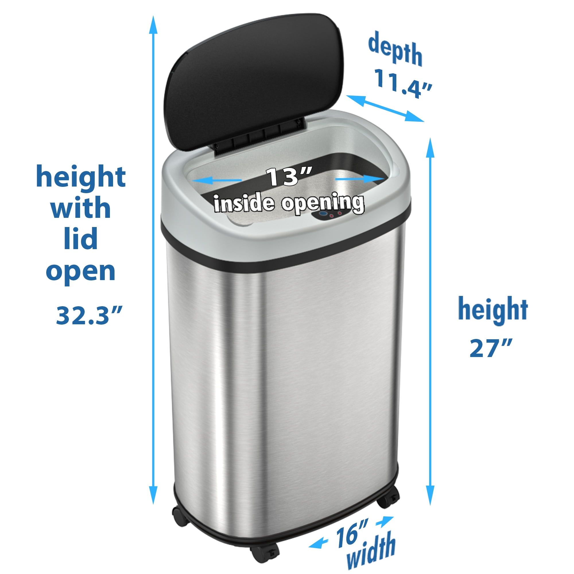 Insignia™ 13 Gal. Automatic Trash Can Stainless Steel NS-ATC13SS1