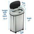 thumbnail image 7 of SensorCan 13 Gallon Stainless Steel Touchless Trash Can with AbsorbX Odor Filter and Removable Wheels, 7 of 7
