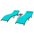 Lacoo Outdoor Chaise Lounge Chair Sets Patio Pool Lounge Chairs, Blue