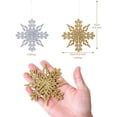 thumbnail image 2 of Naler 24Pcs Christmas Glitter Snowflake Hanging Ornaments for Winter Party Tree Window Decor,0.397lb, 2 of 6