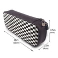 thumbnail image 3 of Lsque Black and White Checkerboard Printed Big Capacity PU Leather Pencil Case Large Pencil Pouch Stationery Pen Bag Pencil Holder for Teen, 3 of 6