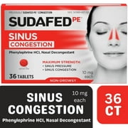 Sudafed PE Maximum Strength Non-Drowsy Sinus Decongestant, 36 Ct