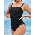 thumbnail image 5 of Charmo Women's One Piece Swimsuit Ruched Tummy Control Bathing Suits Vintage Retro Push Up Swimwear, 5 of 8