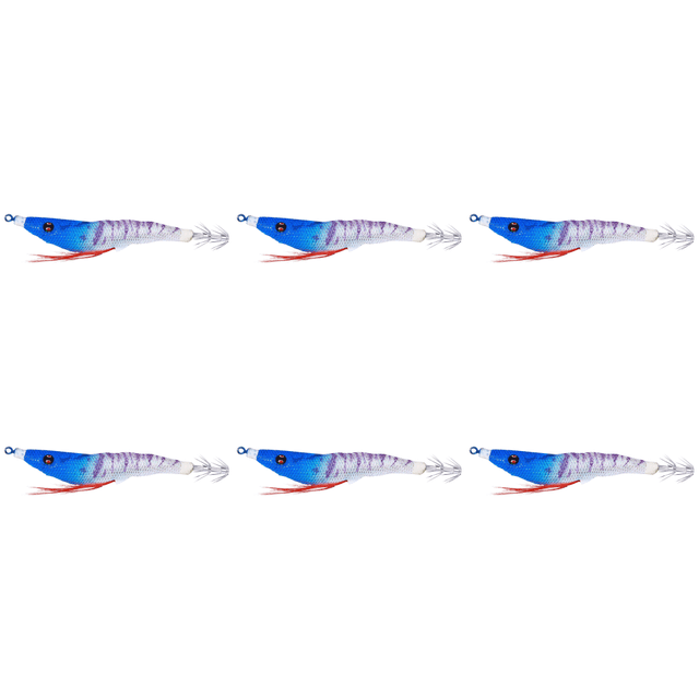 6uds. Cebo de pesca Sepia Luminoso Pulpo Calamar Gancho (Estilo A)