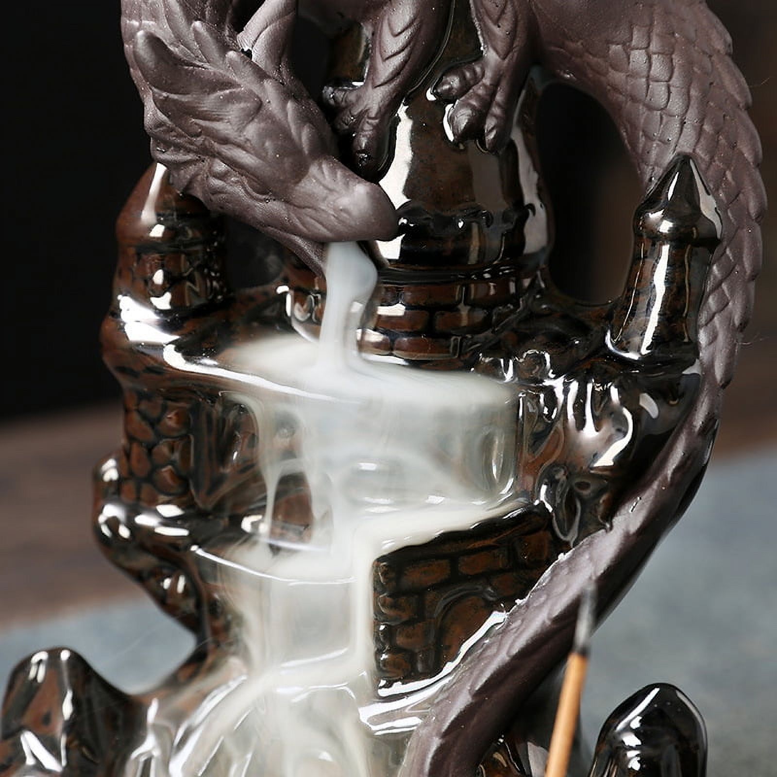Pterosaur Backflow Censer Backflow Incense Burner Waterfall Incense Stick Holder Incense Stick Ceramic Incense Burner for Relax Stress Relief Aromatherapy Ornament