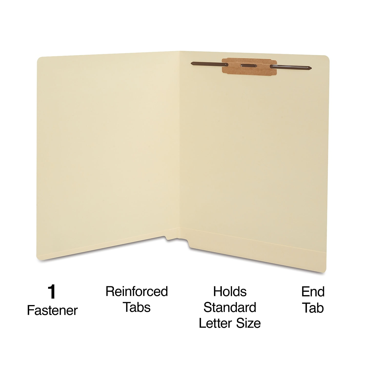 Staples Manila End-Tab Fastener Folders with Reinforced Tab Letter Size 50/BX 807783
