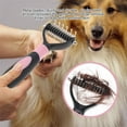 thumbnail image 3 of Deshedding Dog Brush, Dog Brush for Shedding Dog Rake Cat Brush Double Sided Undercoat Rake Comb for Detangling, Deshedding Pet Grooming Brush for Small, Medium Dogs and Cats, 3 of 7