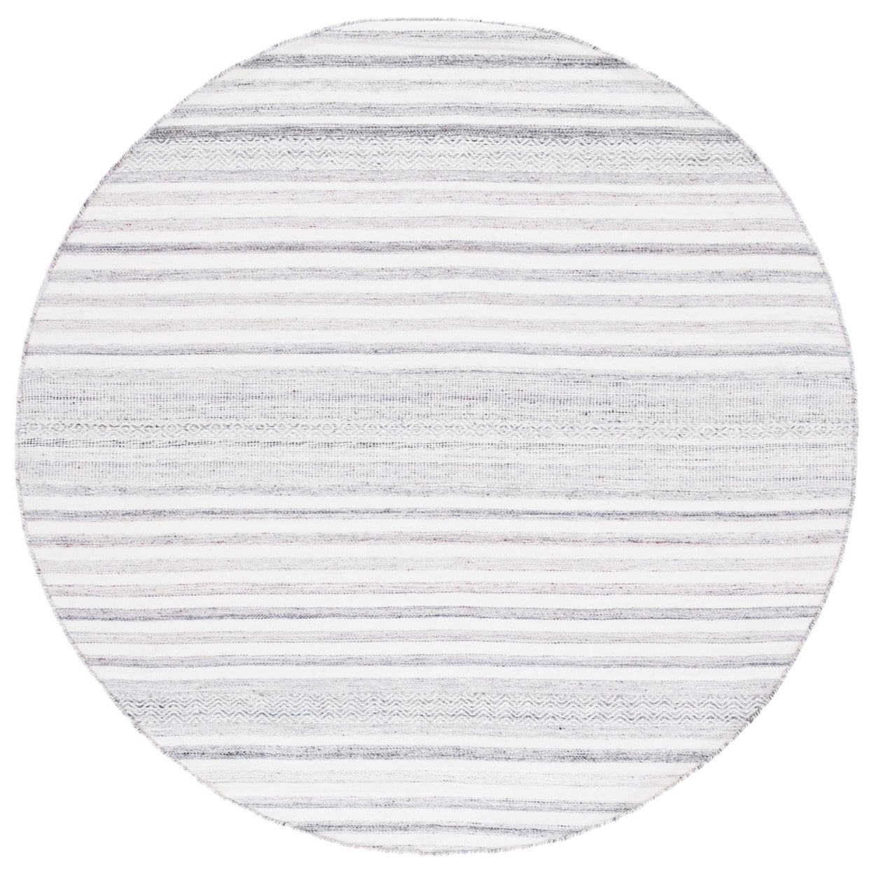 SAFAVIEH Kilim Mckayla Striped Polyester Area Rug, Ivory/Light Grey, 5' x 8'