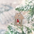Christmas Tree Wooden Craft Decorations With Window Opening Old Man