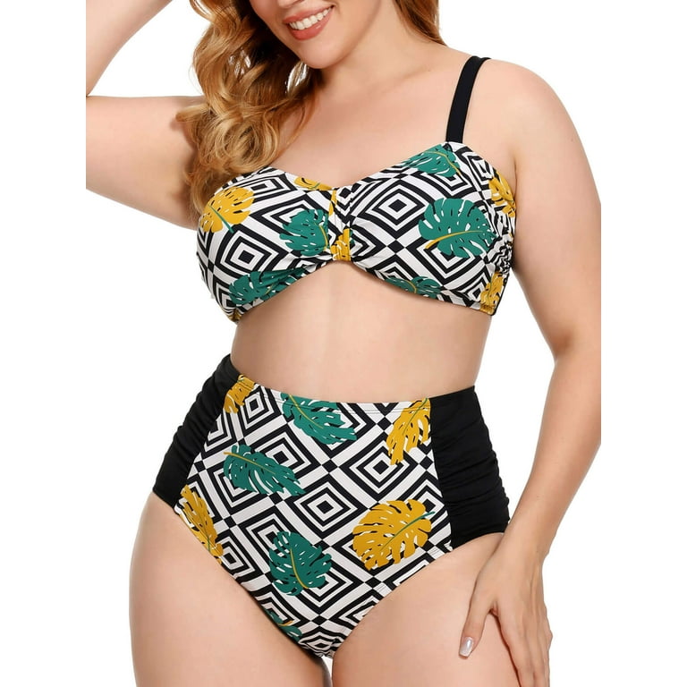 As Rose Rich Women s Plus Size Swimsuit Two Piece Bathing Suits 3X