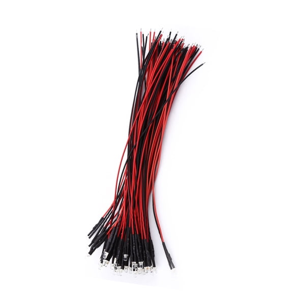 DC 9-12V, 50pcs, LED Light Emitting Diodes 50 Pcs 3 5 10mm Wired Water Clear LED Diodes White Red Blue Green Light, LED Lamps