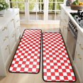 thumbnail image 4 of Kitchen Rugs Sets Of 2,Red and White Checkered Pattern Anti Fatigue Kitchen Mat Rugs Non Slip Washable,Decorative Kitchen Floor Mats for Kitchen,Sink,Laundry,17"x47"+17"x47", 4 of 5