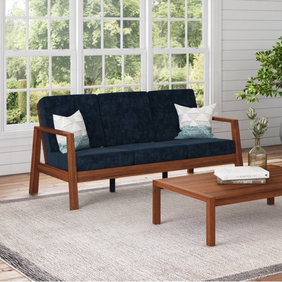 The Pali Sofa: Compact Mid-Century Modern for Small Spaces in Navy