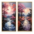 thumbnail image 2 of Designart "Silvery Waters of a Pink River II" Lake Framed Wall Art Set Of 2 - Pink Landscapes Gallery Wall Frame Set For Home Decor, 2 of 7
