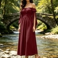 thumbnail image 7 of Women's Palace Dresses Long Sleeve Loose Solid Color Elegant Halloween Costume Party Dress, 7 of 7
