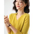 thumbnail image 4 of Maydear Women's V Neck Long Sleeve Sweater Pullover Knit, Stretch Fitted Knitted Bottoming Shirt, 4 of 5
